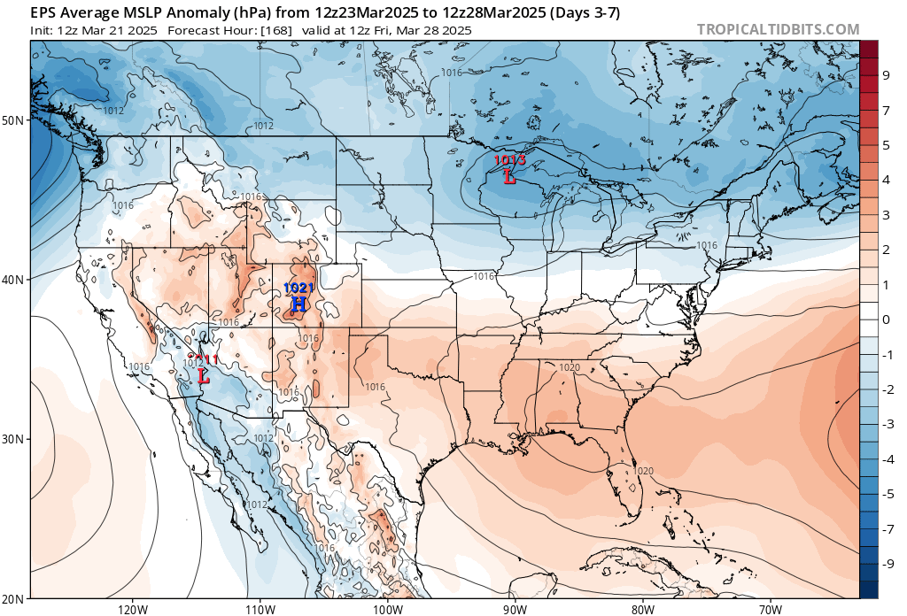 EPS 3-7 day mean geopotential height anomaly